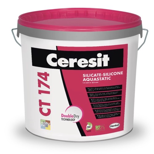 Ceresit CT174 Silicate-Silicone Aquastatic Render 1.5mm grain Ceresit CT174 Silicate-Silicone Aquastatic Render 1.5mm grain