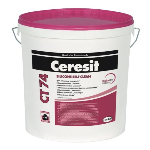 Silicone Render Ceresit CT74 - 1.5mm grain (stone texture) - Self Clean Silicone Render Ceresit CT74 - 1.5mm grain (stone texture) - Self Clean