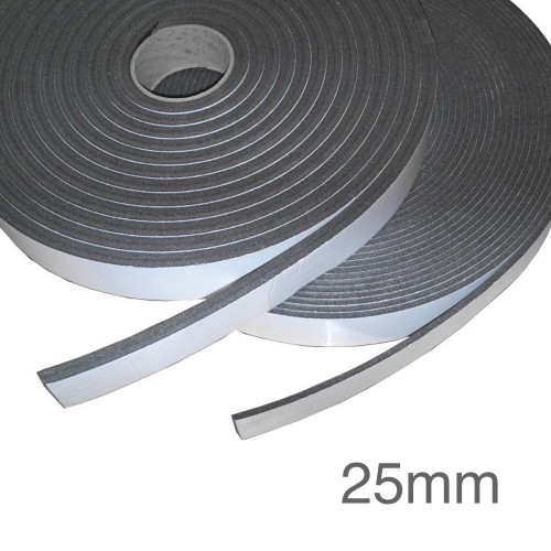 Isocheck Acoustic Isolation Strip - 25mm x 5mm x 25m roll. Isocheck Acoustic Isolation Strip - 25mm x 5mm x 25m roll.