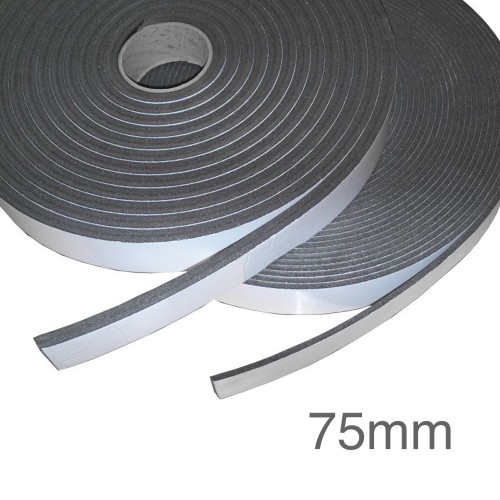 Isocheck Acoustic Isolation Strip 75mm x 5mm x 25m. Isocheck Acoustic Isolation Strip 75mm x 5mm x 25m.