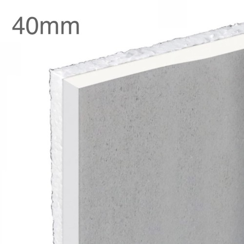 40mm Knauf EPS Thermal Laminate Insulation Board - (30.5mm EPS and 9.5mm Plasterboard) 40mm Knauf EPS Thermal Laminate Insulation Board - (30.5mm EPS and 9.5mm Plasterboard)