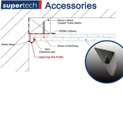 Supertech Aluminium End Profile - 3m length Supertech Aluminium End Profile - 3m length