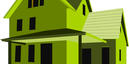 Simple graphic illustration of a green house