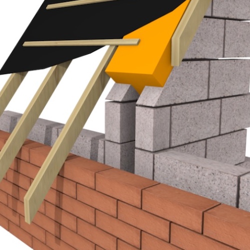 ARC T-Barrier Pitched Roof for 100mm Party Wall Cavity - Fire Barrier Between Party Wall and Roof Covering - Pack of 9 ARC T-Barrier Pitched Roof for 100mm Party Wall Cavity - Fire Barrier Between Party Wall and Roof Covering - Pack of 9