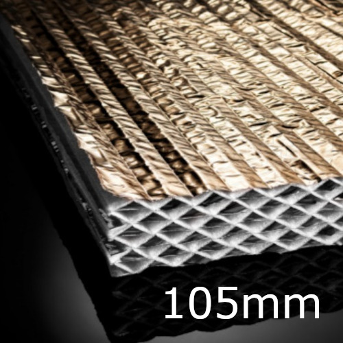 105mm Actis Hybris Panel - Reflective Multifoil Insulation - 1145mm x 1200mm - pack of 4 105mm Actis Hybris Panel - Reflective Multifoil Insulation - 1145mm x 1200mm - pack of 4