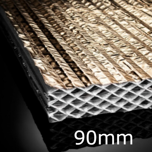 90mm Actis Hybris Panel - Reflective Multifoil Insulation - 1145mm x 1200mm - pack of 4 90mm Actis Hybris Panel - Reflective Multifoil Insulation - 1145mm x 1200mm - pack of 4