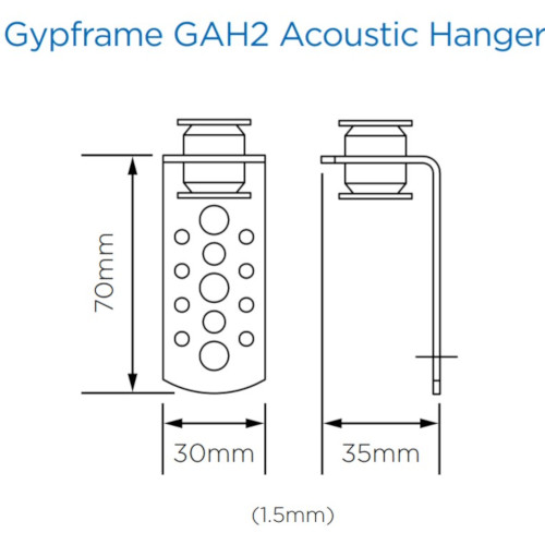 British Gypsum Gypframe GAH2 Acoustic Hanger (pack of 100) British Gypsum Gypframe GAH2 Acoustic Hanger (pack of 100)