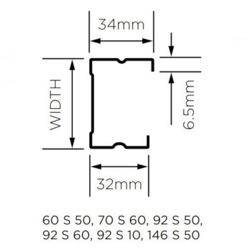 British Gypsum Gypframe 146 S 50 C Stud 3m (pack of 10) British Gypsum Gypframe 146 S 50 C Stud 3m (pack of 10)
