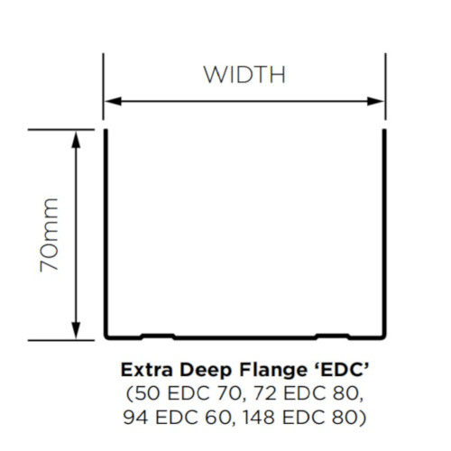 British Gypsum Gypframe 50 EDC 70 Extra Deep Flange Channel (pack of 10) British Gypsum Gypframe 50 EDC 70 Extra Deep Flange Channel (pack of 10)