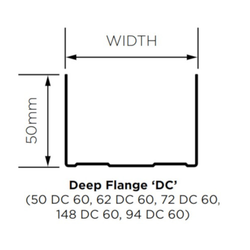 British Gypsum Gypframe 50 DC 60 Deep Flange Channel - pack of 10 British Gypsum Gypframe 50 DC 60 Deep Flange Channel - pack of 10