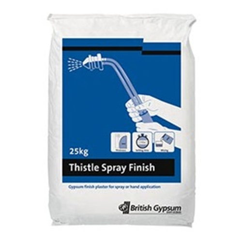 British Gypsum Thistle Spray Finish Plaster- 25kg (pallet of 56 bags) British Gypsum Thistle Spray Finish Plaster- 25kg (pallet of 56 bags)