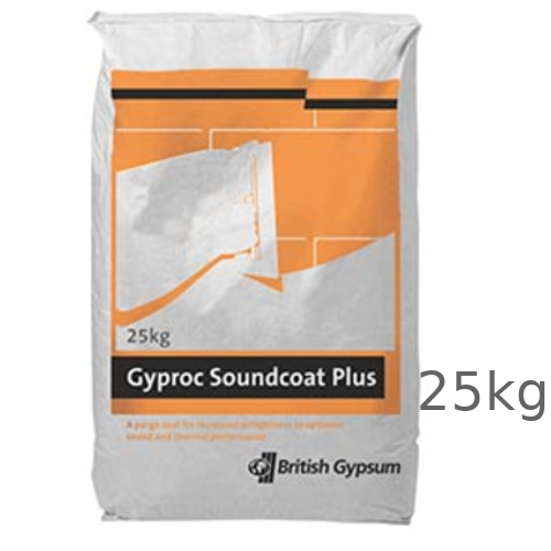 Gyproc Soundcoat Plus - Parge Coat - 25kgs - pallet of 56 Gyproc Soundcoat Plus - Parge Coat - 25kgs - pallet of 56