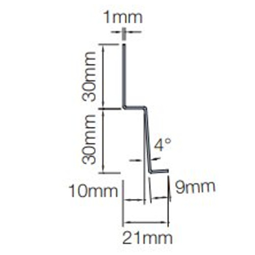 Aluminium Starter Profile for Cedral Lap - 3m length Aluminium Starter Profile for Cedral Lap - 3m length