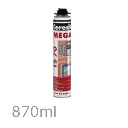 Ceresit TS70 Mega - High Performance Expanding Polyurethane Foam - 870ml Ceresit TS70 Mega - High Performance Expanding Polyurethane Foam - 870ml