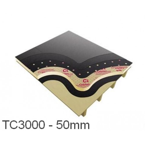 50mm Celotex TC3000 Flat Roof Board - Torch on (pack of 10) 50mm Celotex TC3000 Flat Roof Board - Torch on (pack of 10)