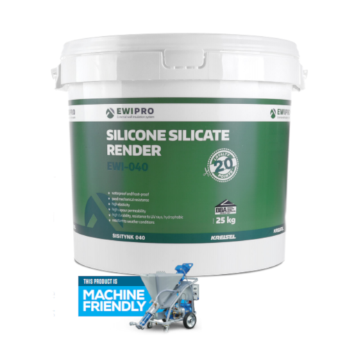 EWI-040 Silicone Silicate Render 1mm grain - 25kg Tub - Various Colours EWI-040 Silicone Silicate Render 1mm grain - 25kg Tub - Various Colours