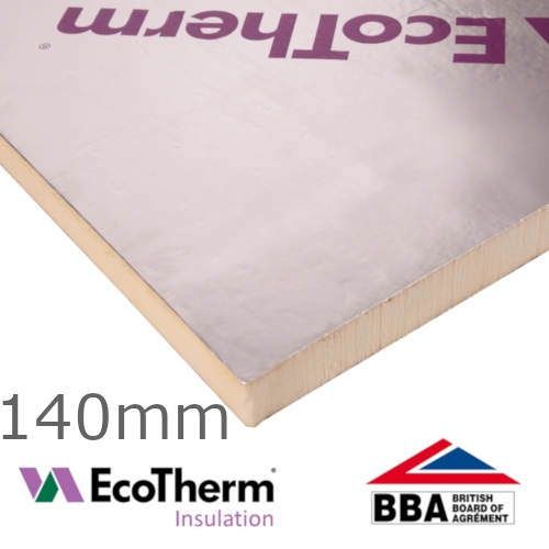 140mm EcoTherm EcoVersal PIR Insulation Board - 1200mm x 2400mm 140mm EcoTherm EcoVersal PIR Insulation Board - 1200mm x 2400mm