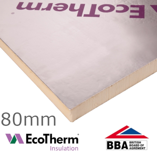 80mm EcoTherm EcoVersal PIR Insulation Board - 1200mm x 2400mm 80mm EcoTherm EcoVersal PIR Insulation Board - 1200mm x 2400mm