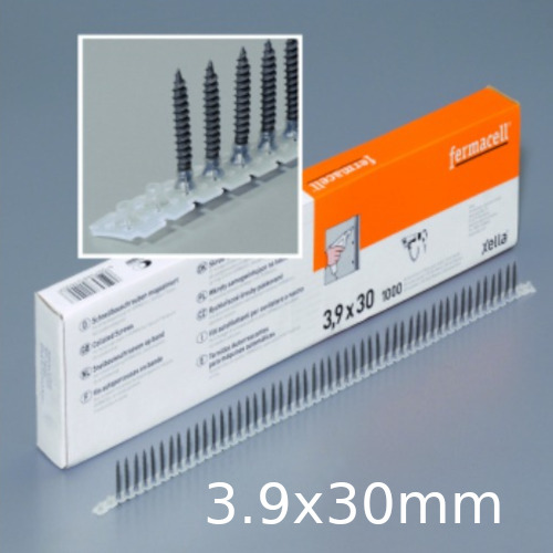 3.9 x 30mm Fermacell Collated Screws - box of 1000 3.9 x 30mm Fermacell Collated Screws - box of 1000