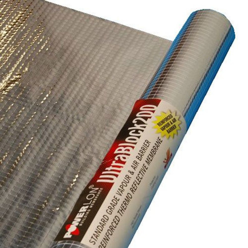 Powerlon UltraBlock 200 - Thermo-reflective VCL - 1.6m x 50m roll - 104gsm Powerlon UltraBlock 200 - Thermo-reflective VCL - 1.6m x 50m roll - 104gsm
