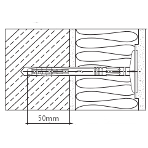 70mm Universal Insulation Panel Fixing with Metal Pin LMX10 (pack of 200) 70mm Universal Insulation Panel Fixing with Metal Pin LMX10 (pack of 200)