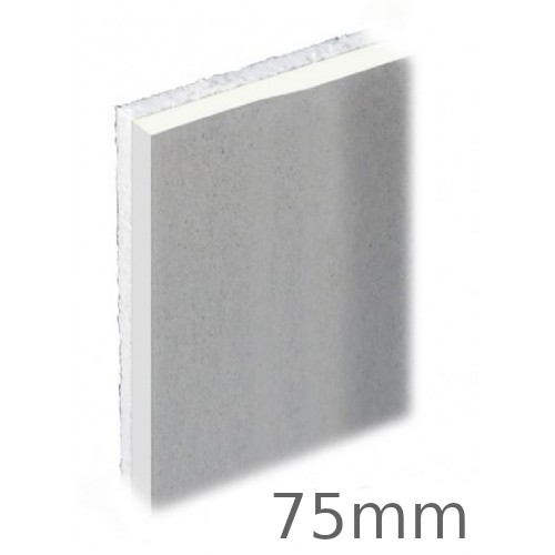 75mm Knauf PIR Thermal Laminate Insulation Board - (65.5mm PIR and 9.5mm Plasterboard) 75mm Knauf PIR Thermal Laminate Insulation Board - (65.5mm PIR and 9.5mm Plasterboard)