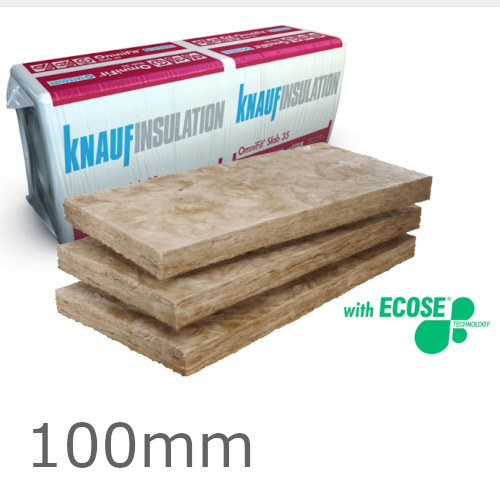 100mm Knauf Omnifit 35 - Multipurpose Glass Wool Insulation Slab - 1200mm x 400mm (pack of 6) 100mm Knauf Omnifit 35 - Multipurpose Glass Wool Insulation Slab - 1200mm x 400mm (pack of 6)