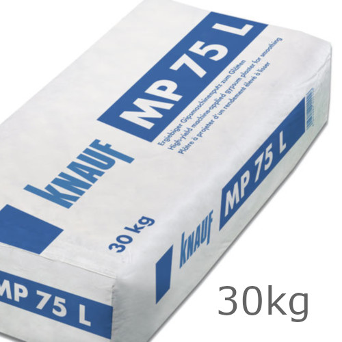 Knauf MP 75 L - Pre-Mixed Dry Gypsum Plaster - 30 Kg - MP75L Knauf MP 75 L - Pre-Mixed Dry Gypsum Plaster - 30 Kg - MP75L