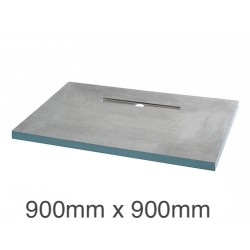 Marmox Showerlay 360 - Linear Draining  Shower Tray - 40mm x 900mm x 900mm