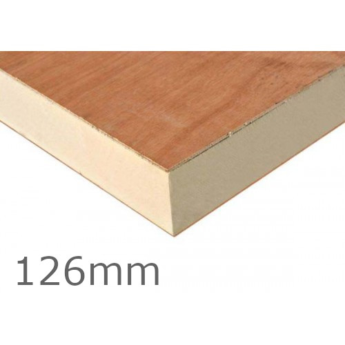 126mm Recticel Plylok PIR Flat Roof Insulation Board - 120mm PIR and 6mm Plywood Sheet 126mm Recticel Plylok PIR Flat Roof Insulation Board - 120mm PIR and 6mm Plywood Sheet