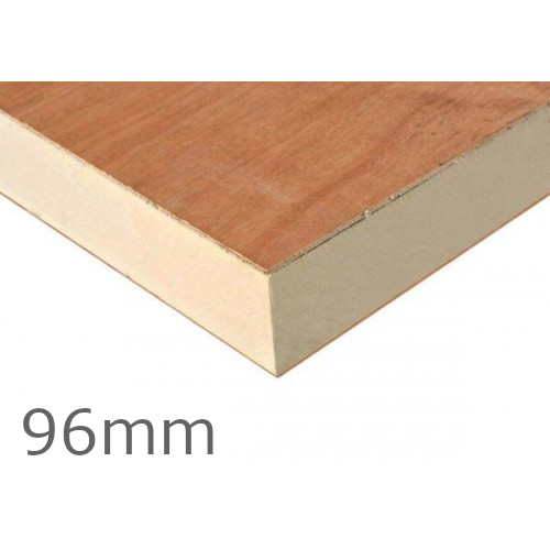 96mm Recticel Plylok PIR Flat Roof Insulation Board - 90mm PIR and 6mm Plywood Sheet 96mm Recticel Plylok PIR Flat Roof Insulation Board - 90mm PIR and 6mm Plywood Sheet