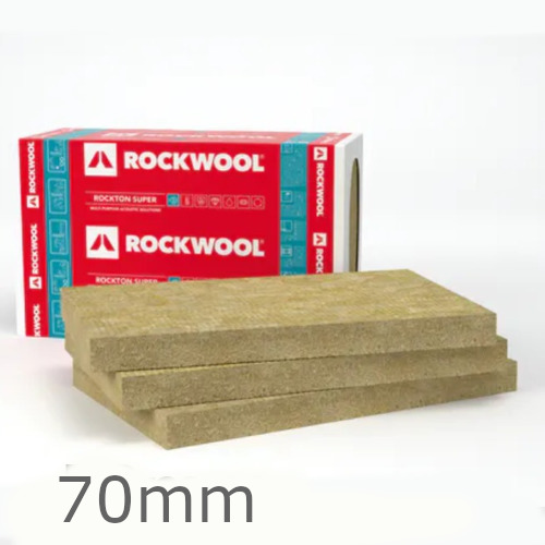 70mm Rockwool Rockton Insulation Slab - 1000mm x 610mm (pack of 8) 70mm Rockwool Rockton Insulation Slab - 1000mm x 610mm (pack of 8)