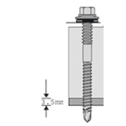 75mm Long Carbon Steel Hex Head Screws For Fixing Eco Panel To 3.5mm Steel Purlins - pack of 100