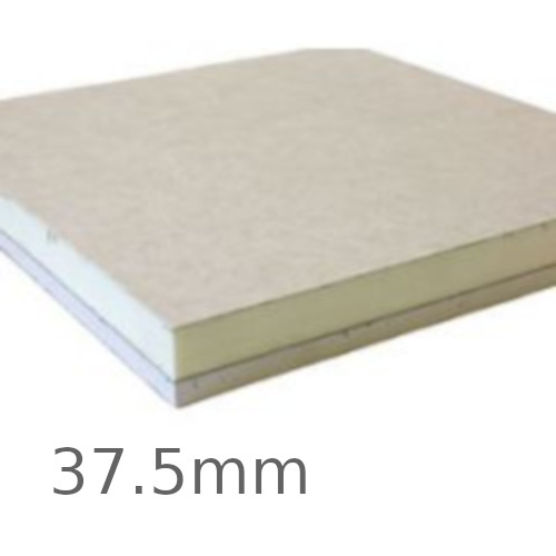 37.5mm Speedline PIR Thermal Laminate Board - 25mm PIR and 12.5mm Plasterboard 37.5mm Speedline PIR Thermal Laminate Board - 25mm PIR and 12.5mm Plasterboard
