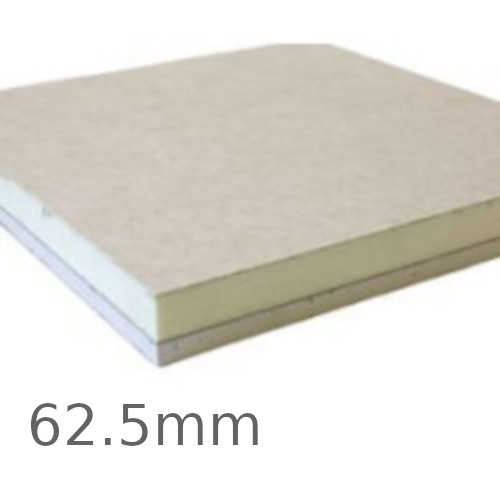 62.5mm Speedline PIR Thermal Laminate Board - 50mm PIR and 12.5mm Plasterboard 62.5mm Speedline PIR Thermal Laminate Board - 50mm PIR and 12.5mm Plasterboard