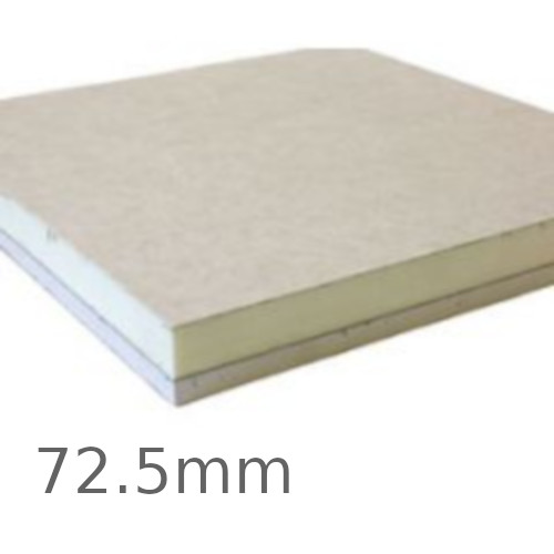72.5mm Speedline PIR Thermal Laminate Board - 60mm PIR and 12.5mm Plasterboard 72.5mm Speedline PIR Thermal Laminate Board - 60mm PIR and 12.5mm Plasterboard