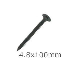 4.8x100mm Black Drywall Screws - Fine Thread - box of 200