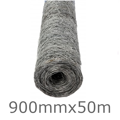 900mm Galvanised Hex Mesh For Supporting Insulation - 50m roll 900mm Galvanised Hex Mesh For Supporting Insulation - 50m roll