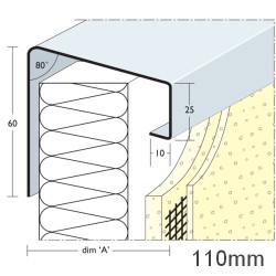 110mm Soffit Flashing and Window Sill Extensions (with full end caps-pair) - 2.5m Length.