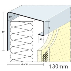 130mm Soffit Flashing and Window Sill Extensions (with full end caps-pair) - 2.5m Length.