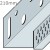 210mm Aluminium Brickslip Base Profile - 2.5m length
