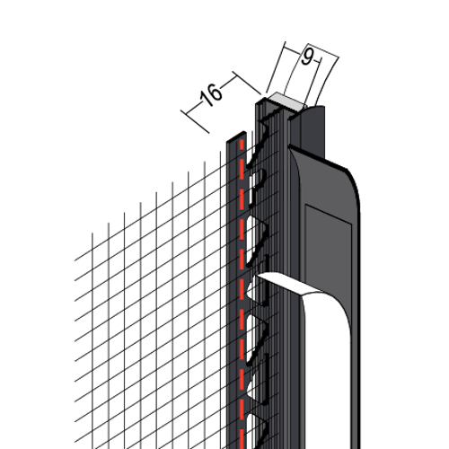 9mm Frameseal Bead with Protecting Lip and Mesh - length of 3m - article 37929 9mm Frameseal Bead with Protecting Lip and Mesh - length of 3m - article 37929