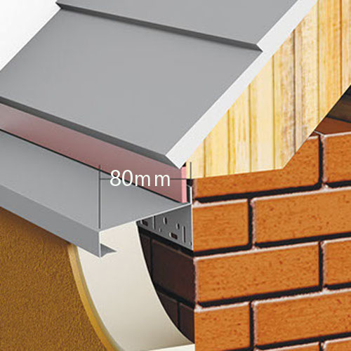 80mm WEC 791 Verge Trim Upstand Profile - 2.5m length 80mm WEC 791 Verge Trim Upstand Profile - 2.5m length
