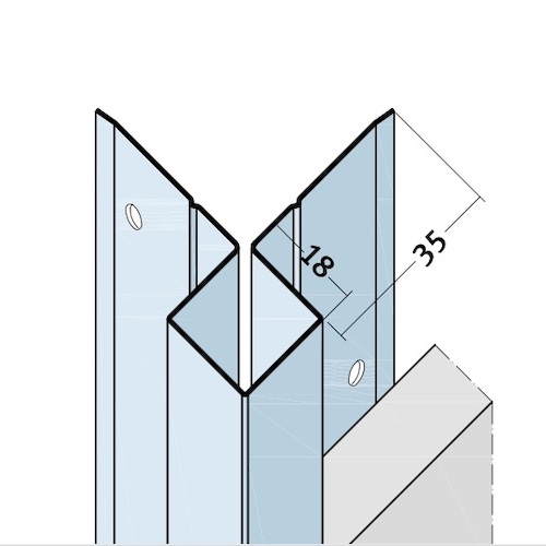 Aluminium Facade Corner Profile Without Covered Cutting Edges - Profile 9402 - length of 2.5m - pack of 10 Aluminium Facade Corner Profile Without Covered Cutting Edges - Profile 9402 - length of 2.5m - pack of 10