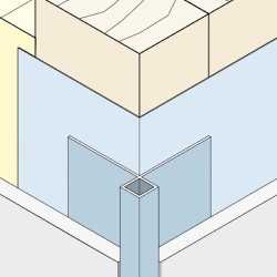 Aluminium Facade Corner Profile Without Covered Cutting Edges - Profile 9080 - length of 2.5m - pack of 10