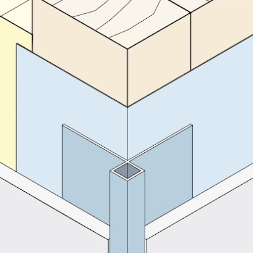 Aluminium Facade Corner Profile Without Covered Cutting Edges - Profile 9400 - length of 2.5m - pack of 10 Aluminium Facade Corner Profile Without Covered Cutting Edges - Profile 9400 - length of 2.5m - pack of 10