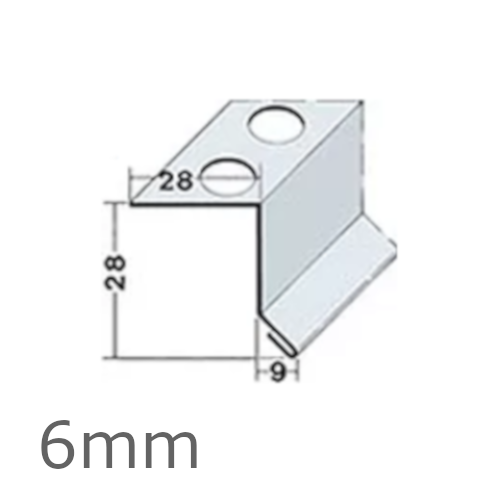 6mm Stainless Steel Full System Horizontal Joint Angle (pack of 10).