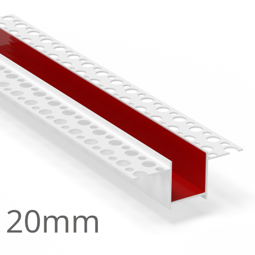 20mm PVC Rustication Profile - Render Groove Bead - 3m Length 20mm PVC Rustication Profile - Render Groove Bead - 3m Length
