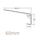 60mm Aluminium Window Sill Extensions WEC 761 (with full end caps - pair) - 2.5m Length 60mm Aluminium Window Sill Extensions WEC 761 (with full end caps - pair) - 2.5m Length
