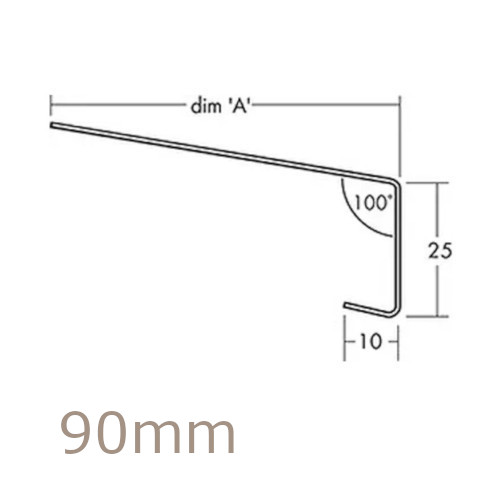 90mm Aluminium Window Sill Extensions WEC 761 (with full end caps - pair) - 2.5m Length 90mm Aluminium Window Sill Extensions WEC 761 (with full end caps - pair) - 2.5m Length